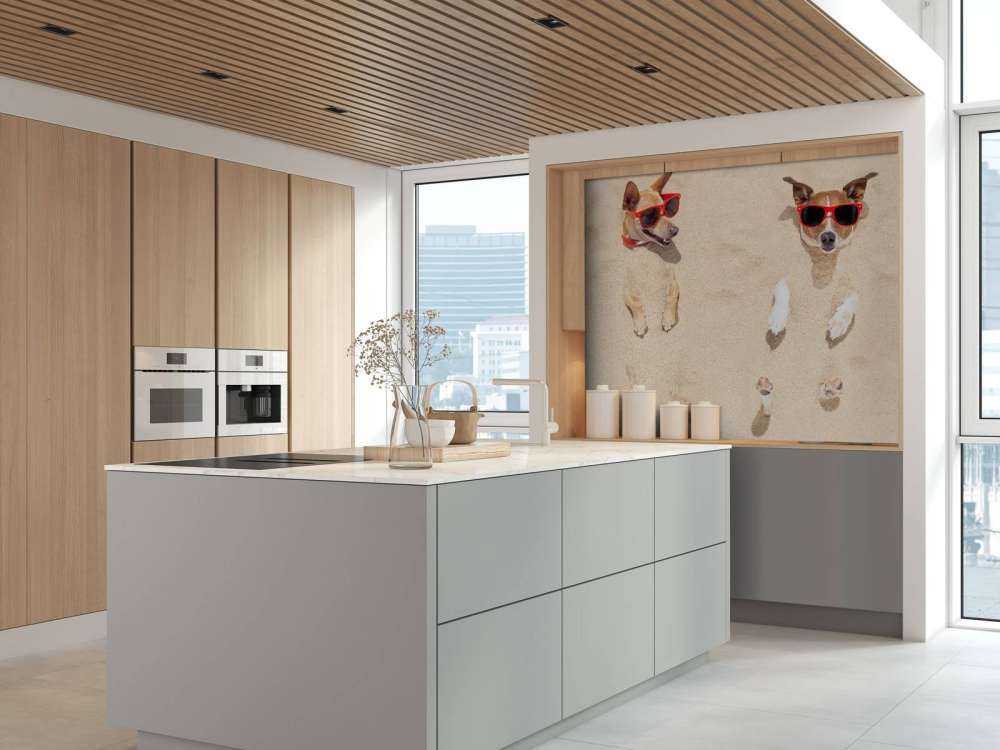 Ingegraven honden op het strand