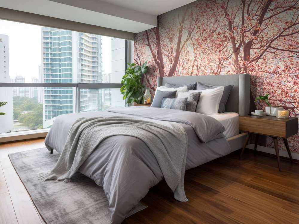 Boom Bloesem met Zon op Achtergrond