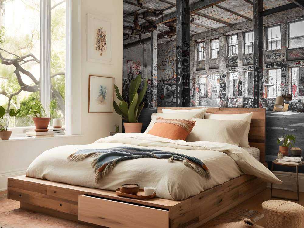 Verlaten pakhuis met graffiti