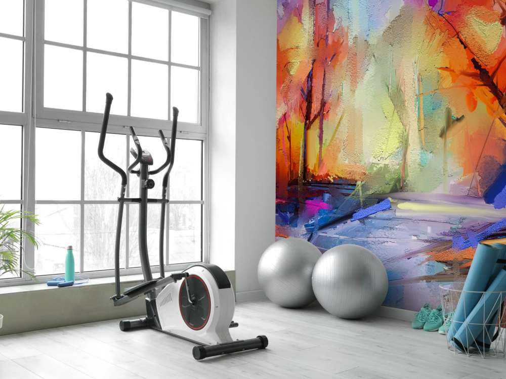 Olieverfschilderij van een bos