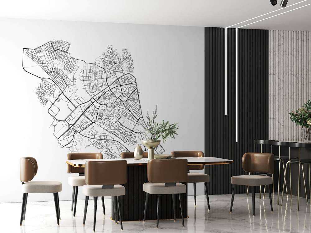 Plattegrond van Zwolle, wit