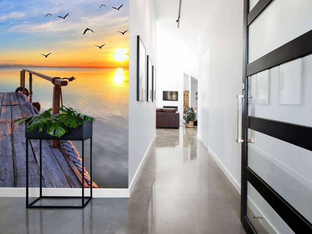 Vogels boven zee