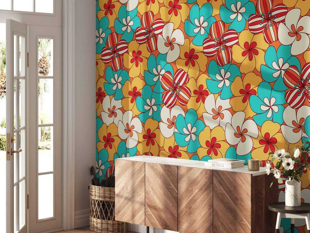 Kleurrijke vintage bloemen