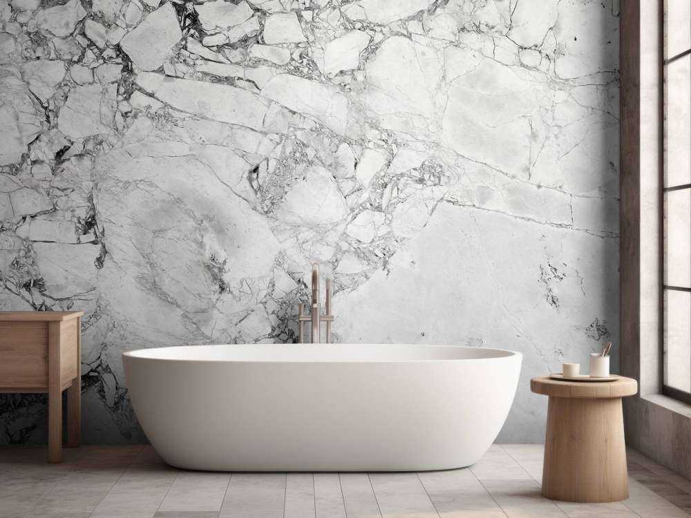 Zwart wit marmer met grove structuur