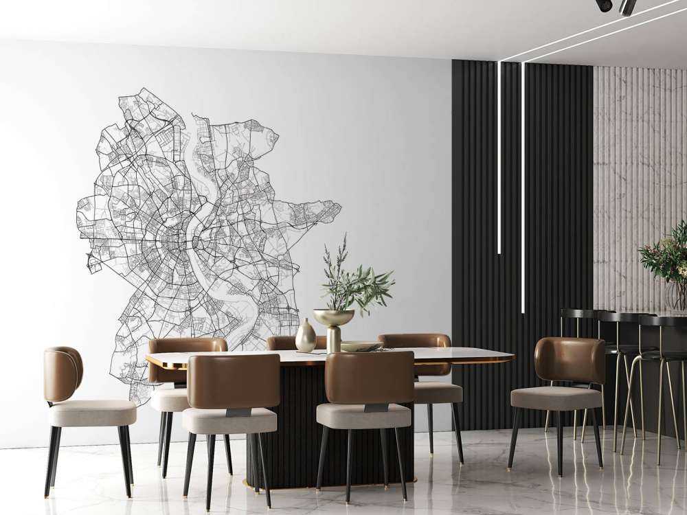 Plattegrond van Keulen, wit