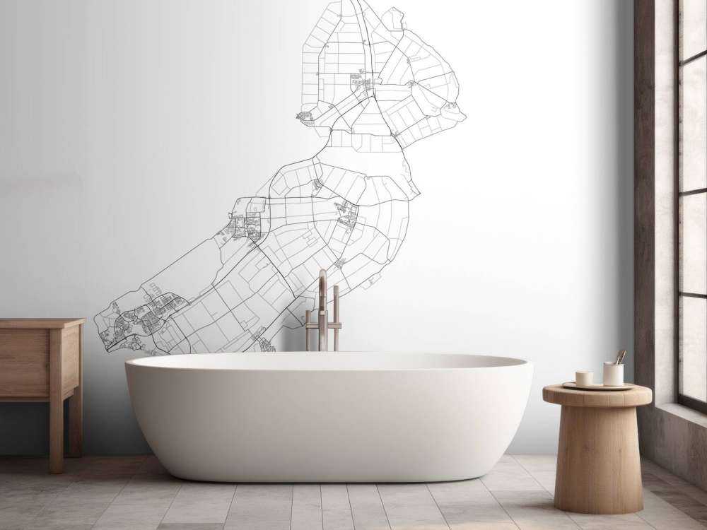 Plattegrond van Flevoland, wit