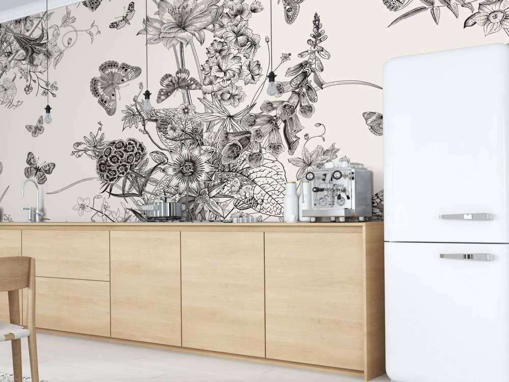 Bloemen in licht sepia