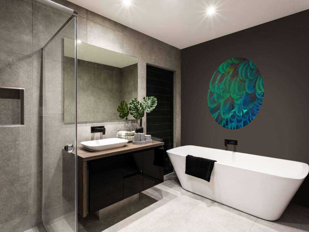 Close-up van pauwenveren