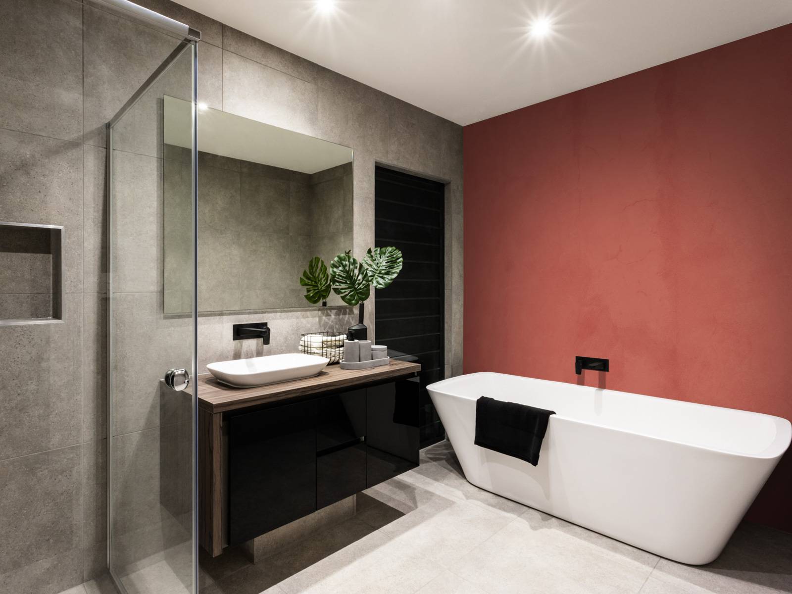 Verkleurd rood beton