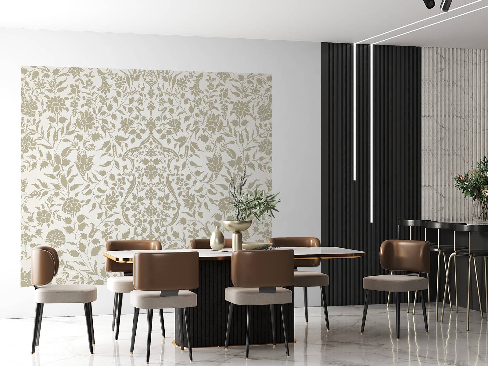 Beige bloemen illustratie