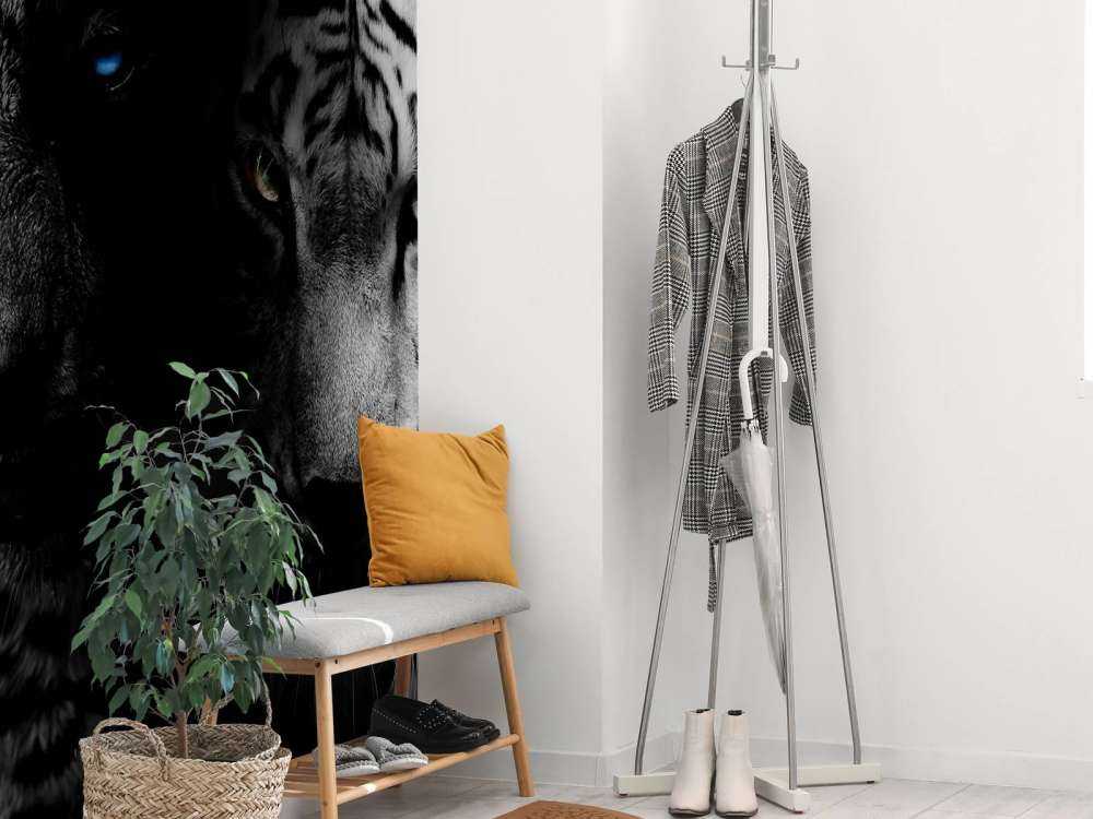 Tijger en luipaard in zwart-wit