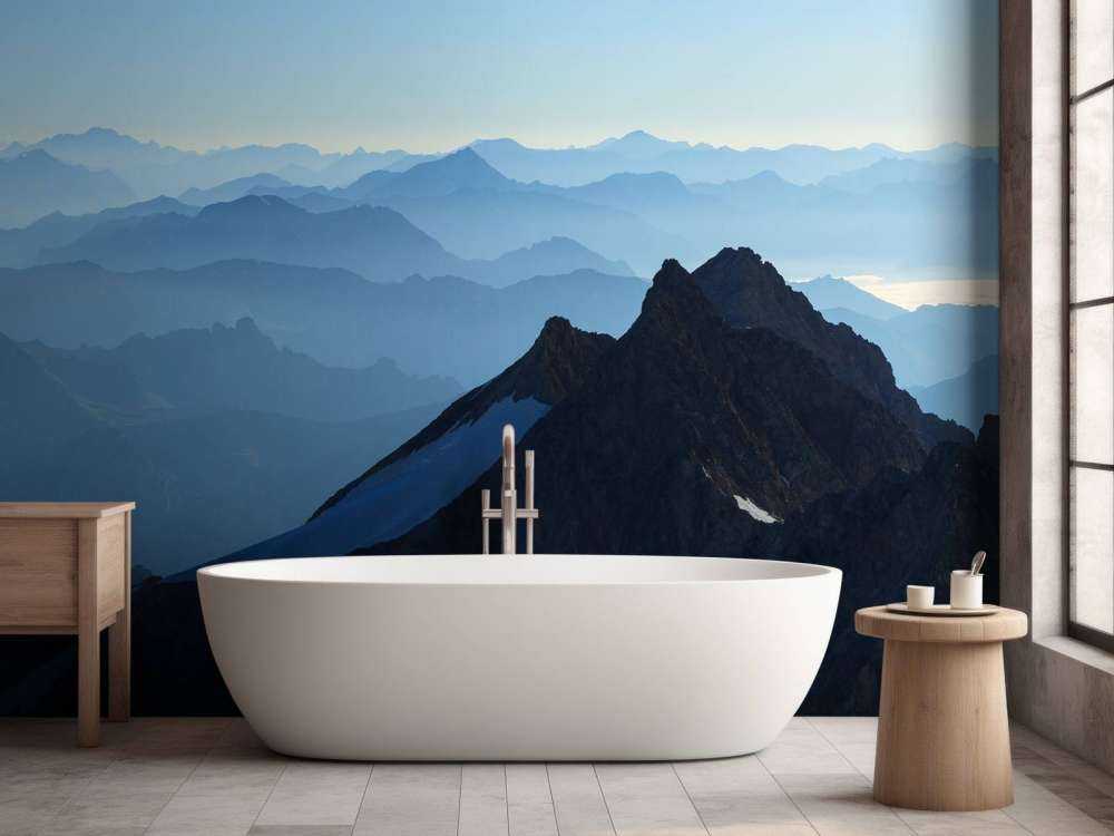 Bovenaanzicht van een berglandschap