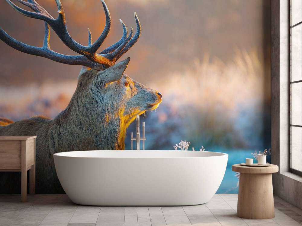 Hert met Wazige achtergrond