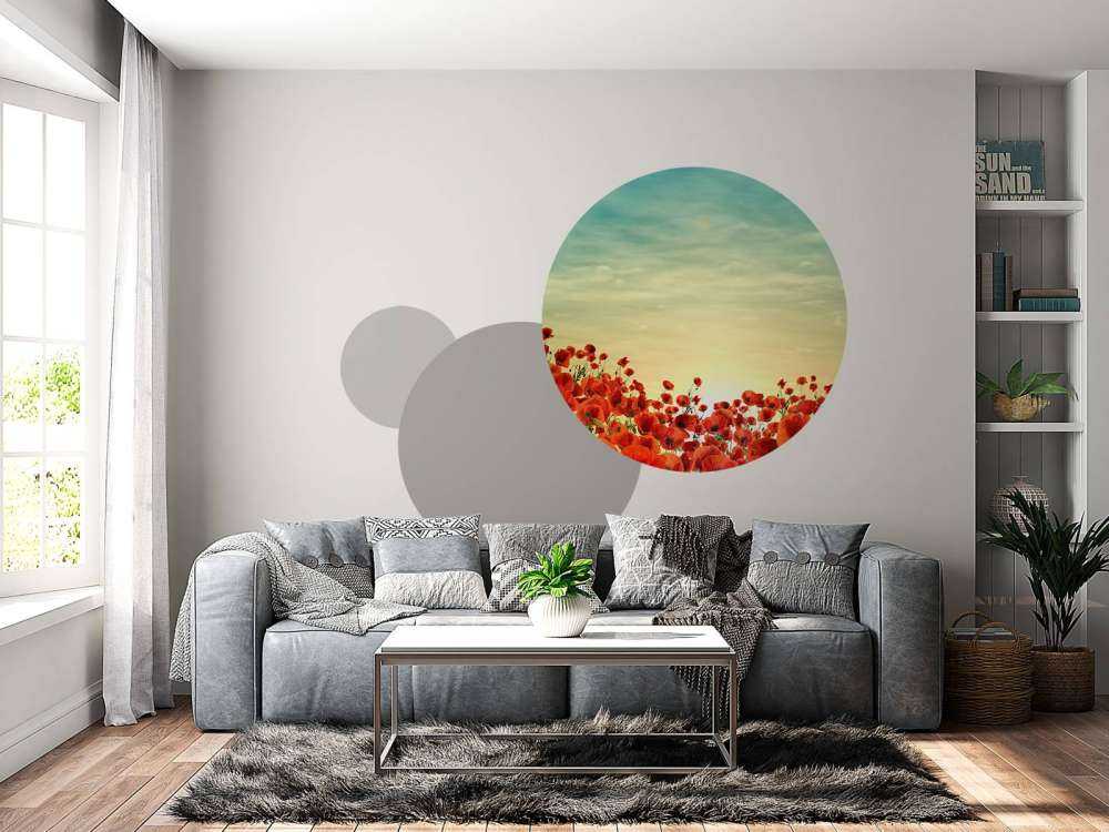 Klaprozen met zonsondergang