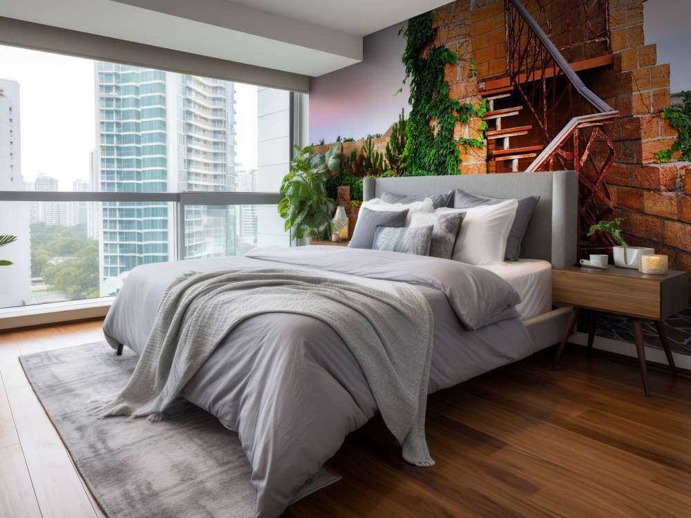 Vintage trap op een dak