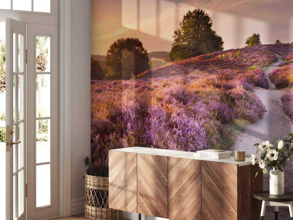 Pad met veel bloemen