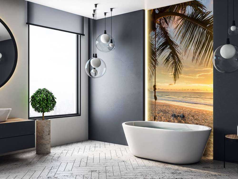 Palmboom bij zonsondergang