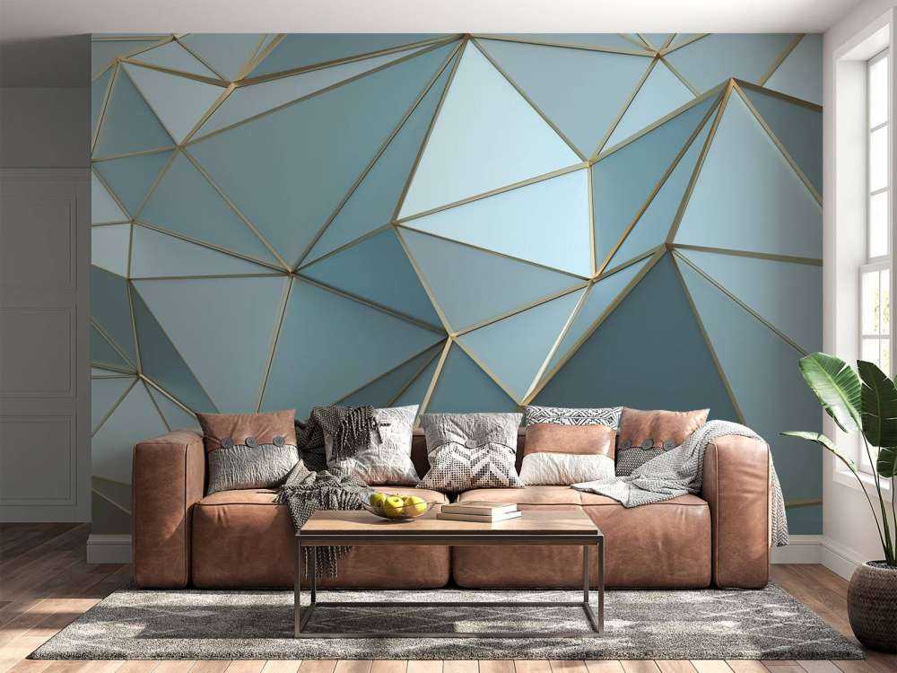 Driehoekige textuur in het blauw