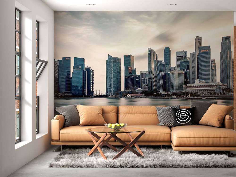 Stadsreflectie bij stille skyline