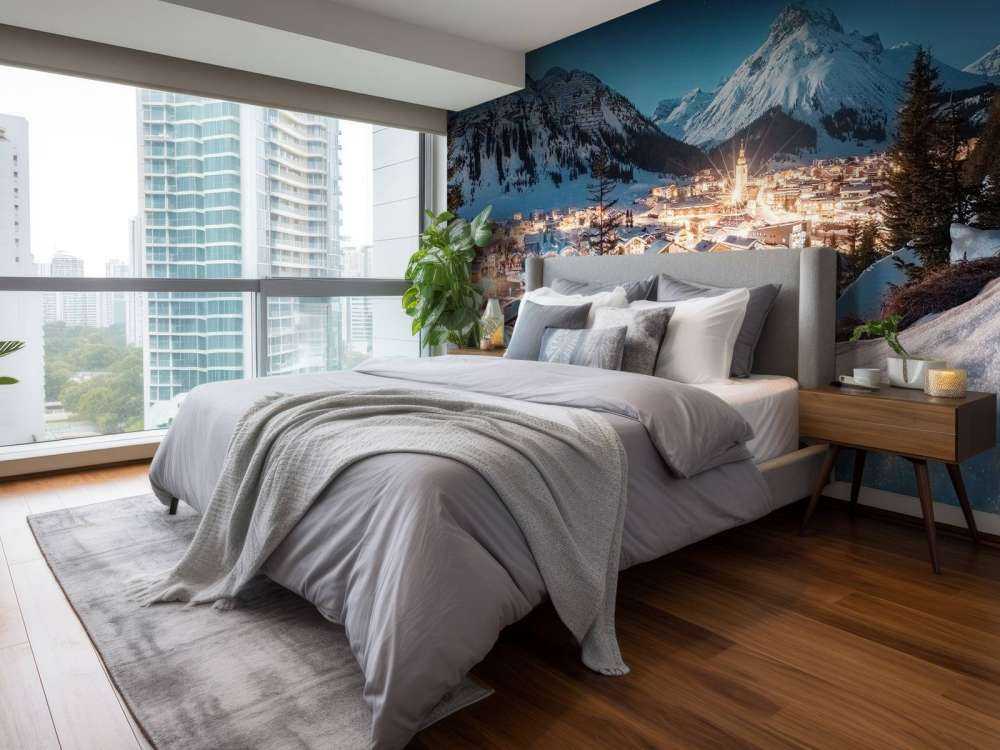 Fonkelend alpendorp onder sterrenhemel