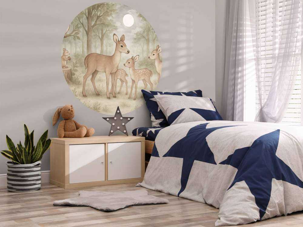 Bosdieren bij maanlicht