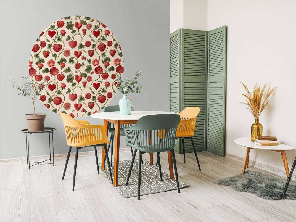 Romantische hartjes en bloemenranken