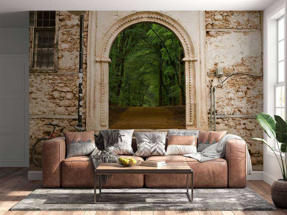 Poort naar groen bospad