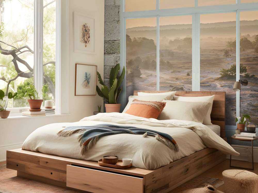 Zandverstuiving in ochtendmist