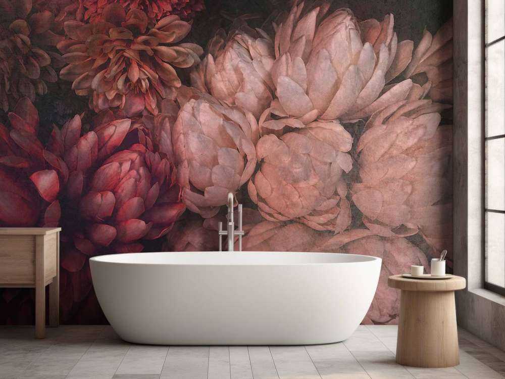 Chrysanten in diepe rozenroodtinten