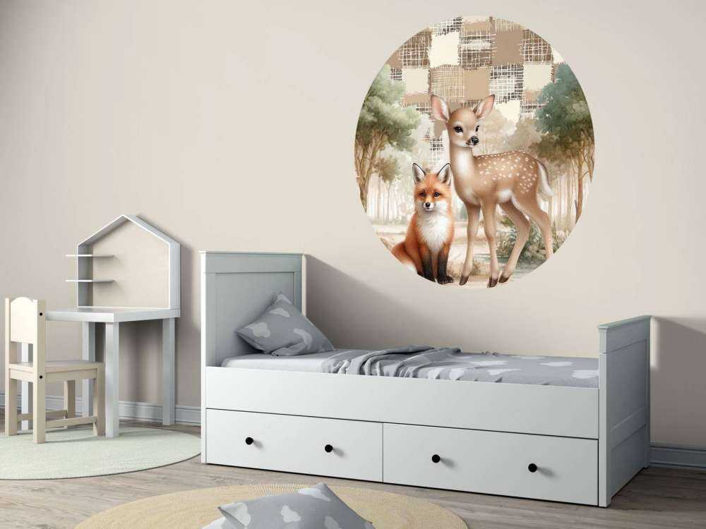 Bosdieren in warme tinten