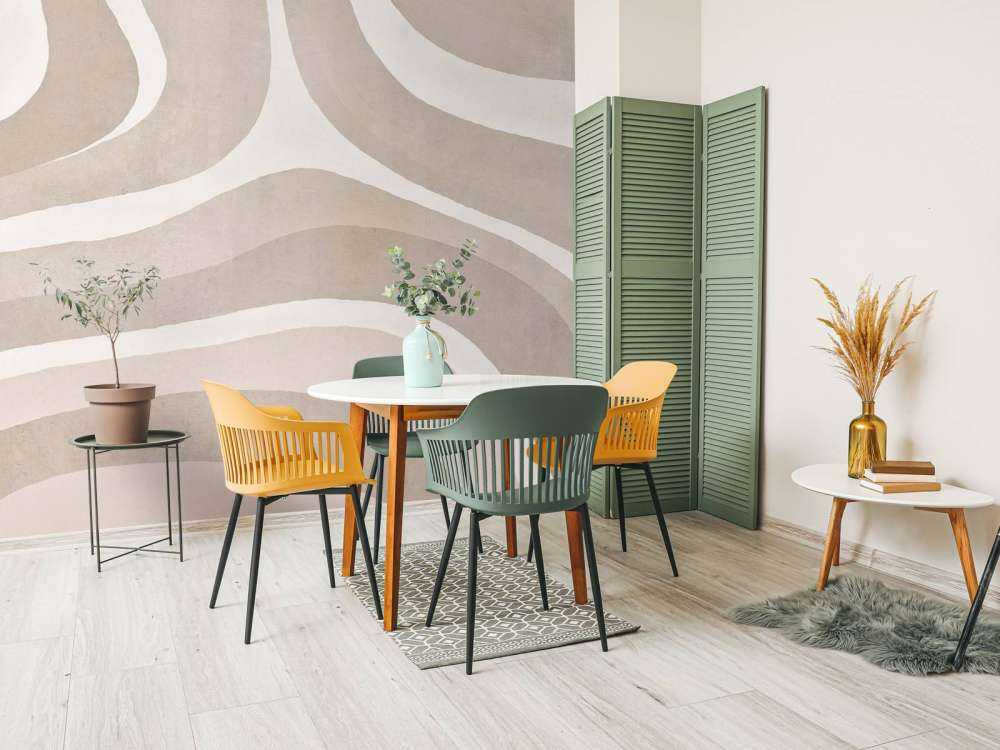 Retro Boho Shapes And Forms Sandy Beige