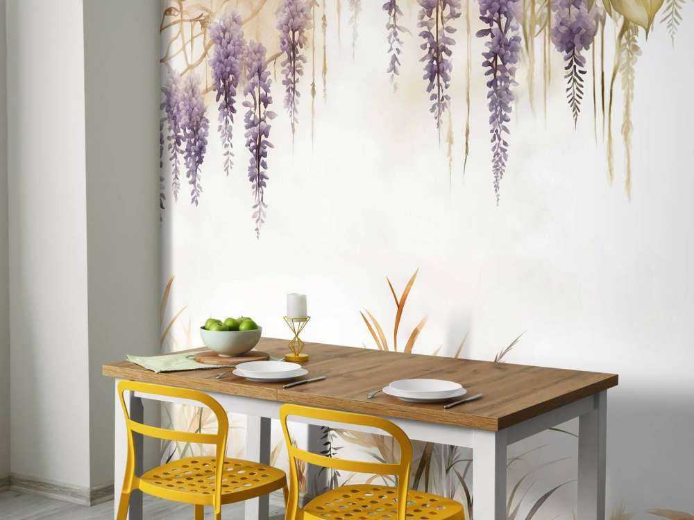 Wisteria and Field Grasses Blue