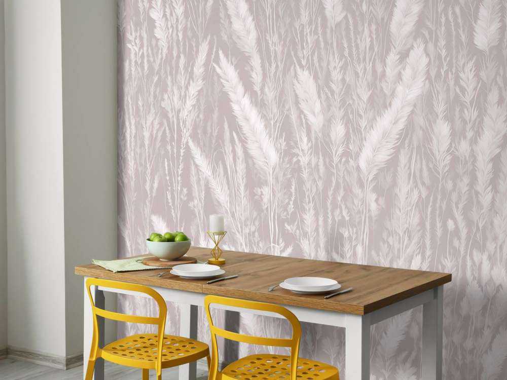 Wall of field grasses - taupe