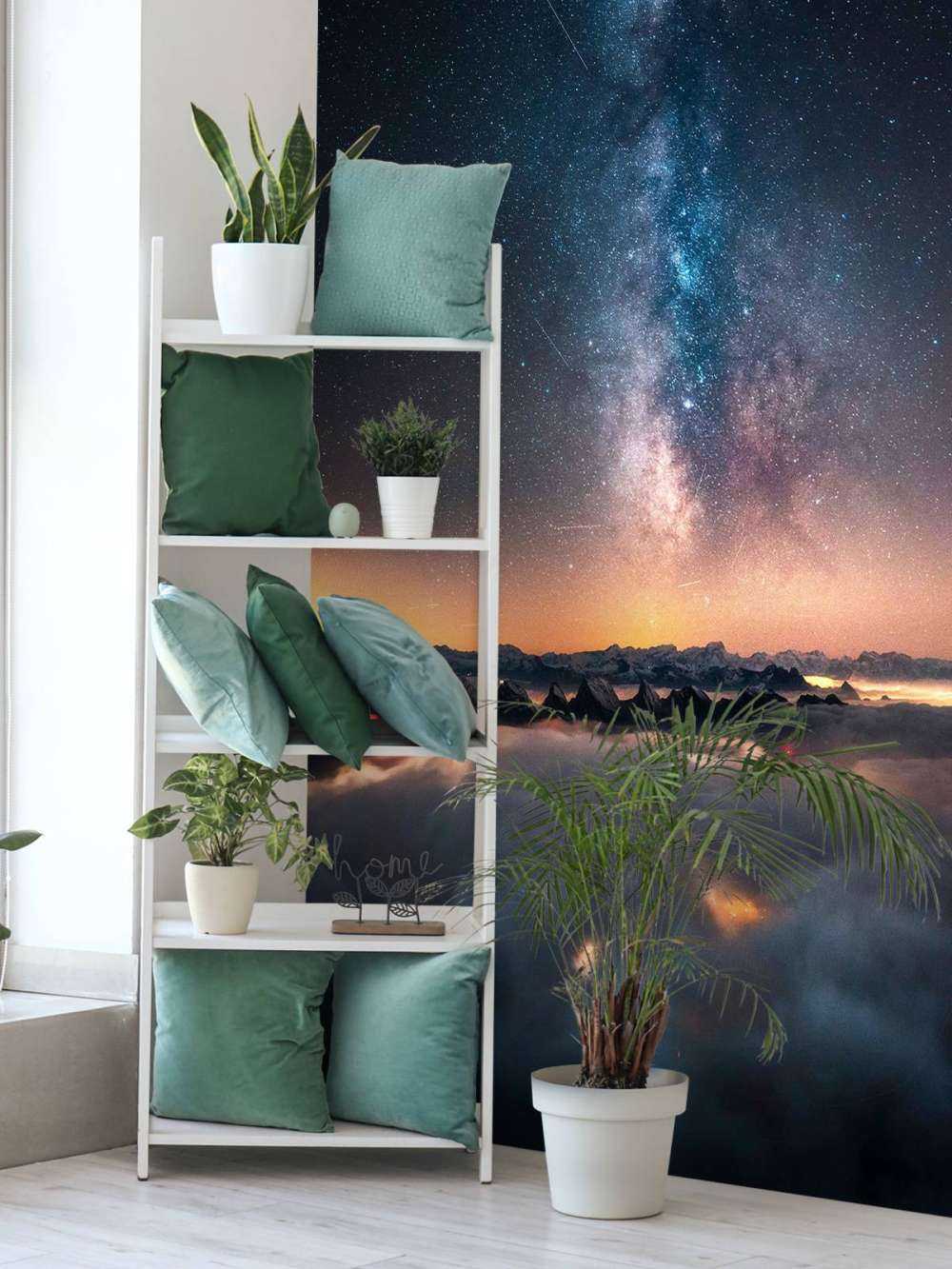 Melkweg boven nachtelijke bergflarden