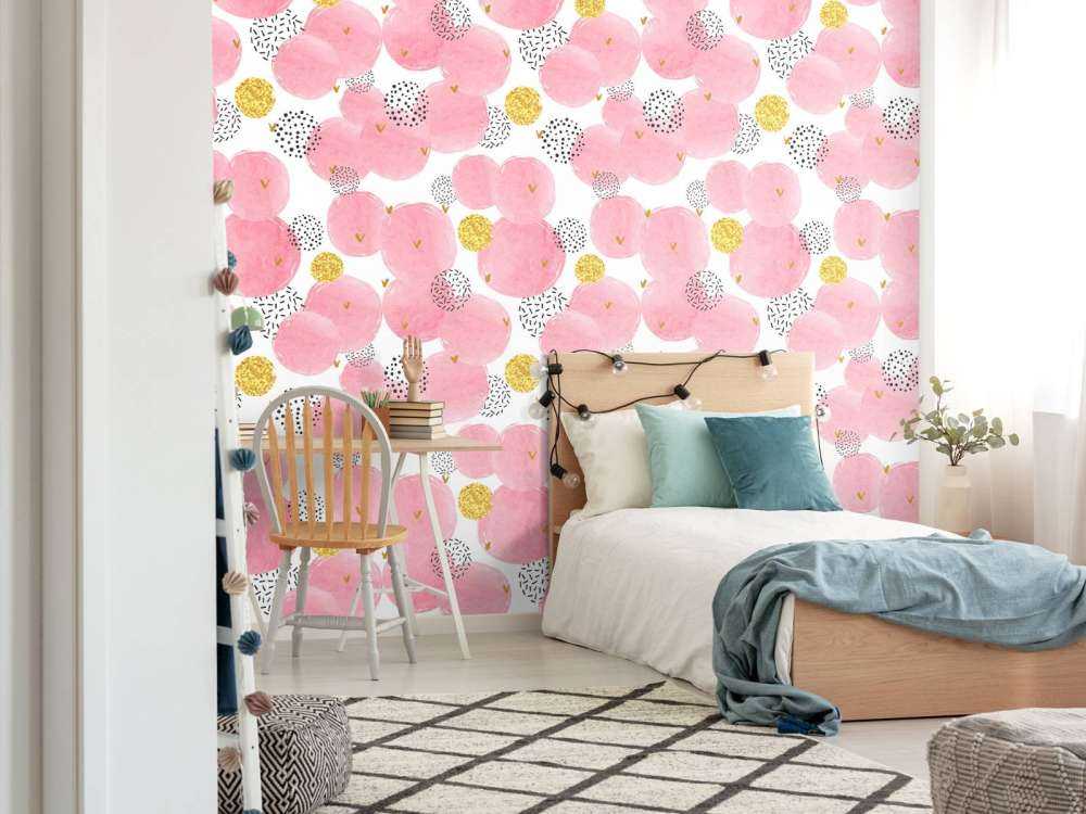 Roze en gouden cirkels