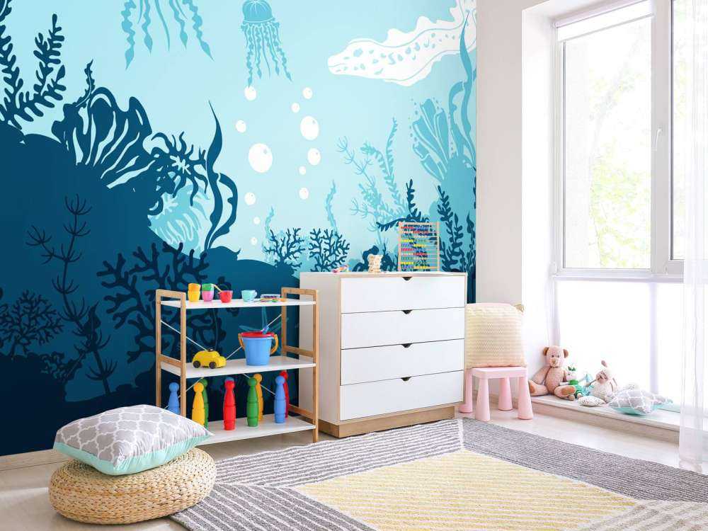 Blauwe onderwaterwereld