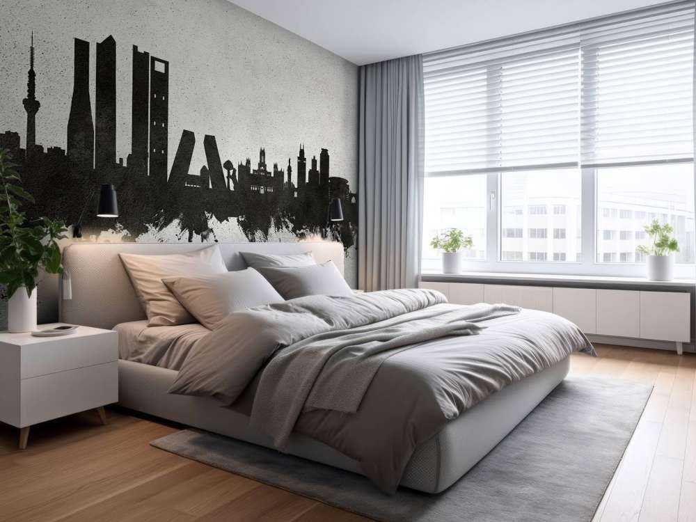 Waterverf skyline, Madrid