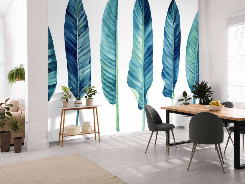 Tropische bladeren op een witte achtergrond