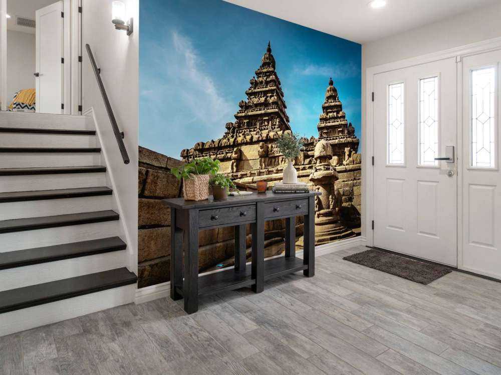 Tempels met blauwe lucht