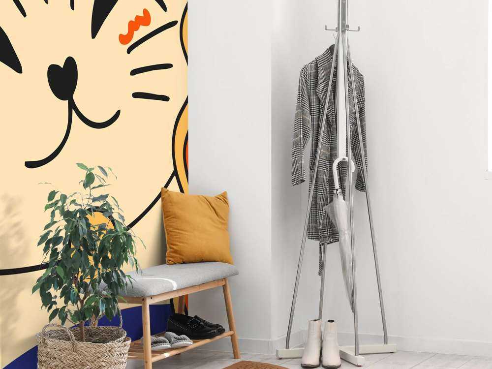 Close-up kat met noedels