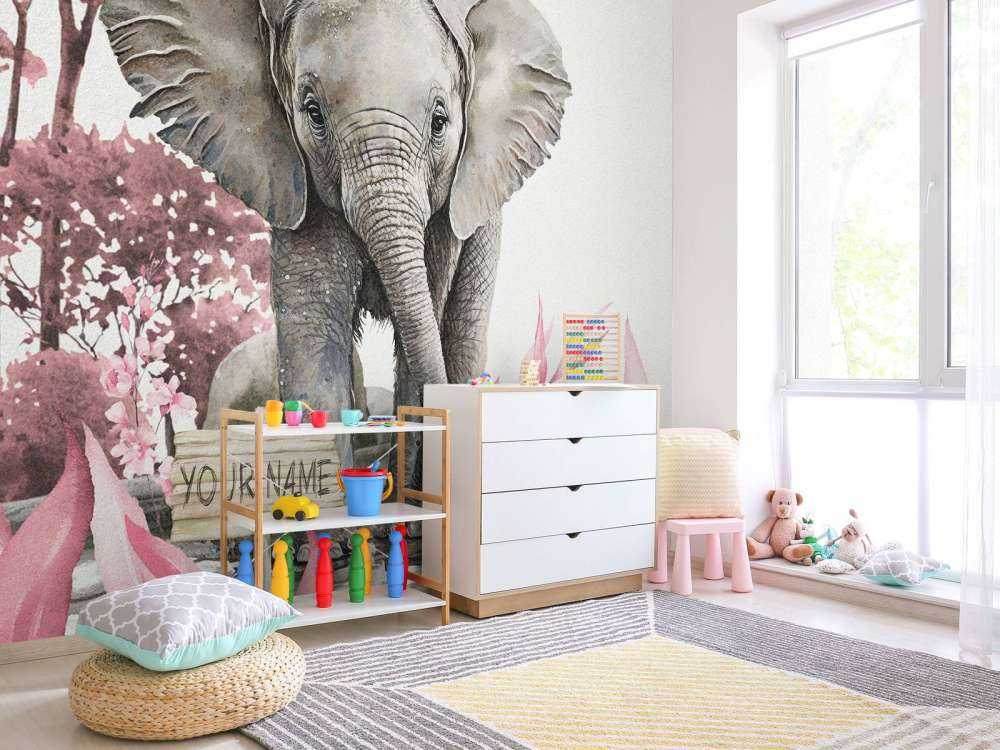 Olifantje in de jungle roze