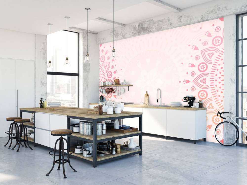 Roze bloemen mandala's