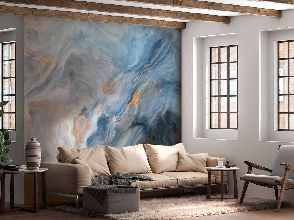 Blauw gekleurd marmer