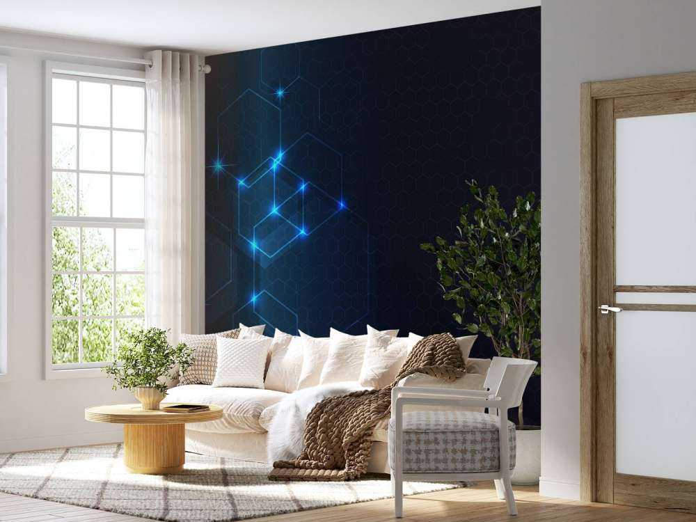 Abstracte gloeiende hexagons