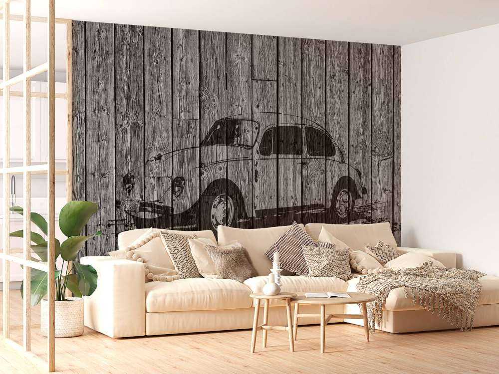 Graffiti Kever op hout