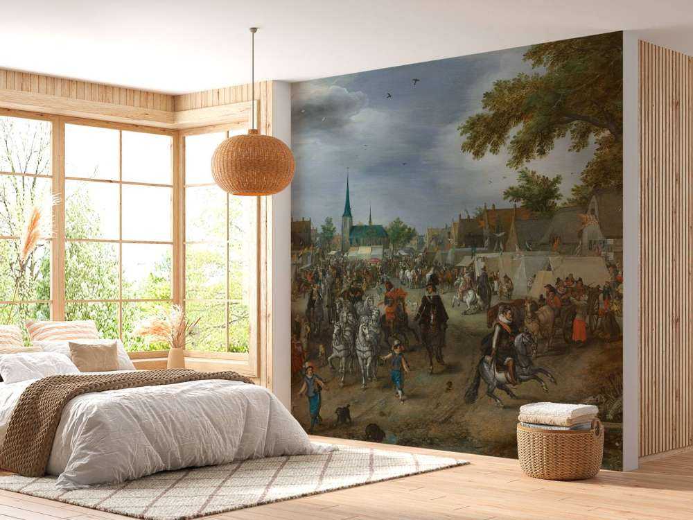 Prins Maurits en Frederik Hendrik op de paardenmarkt van Valkenburg