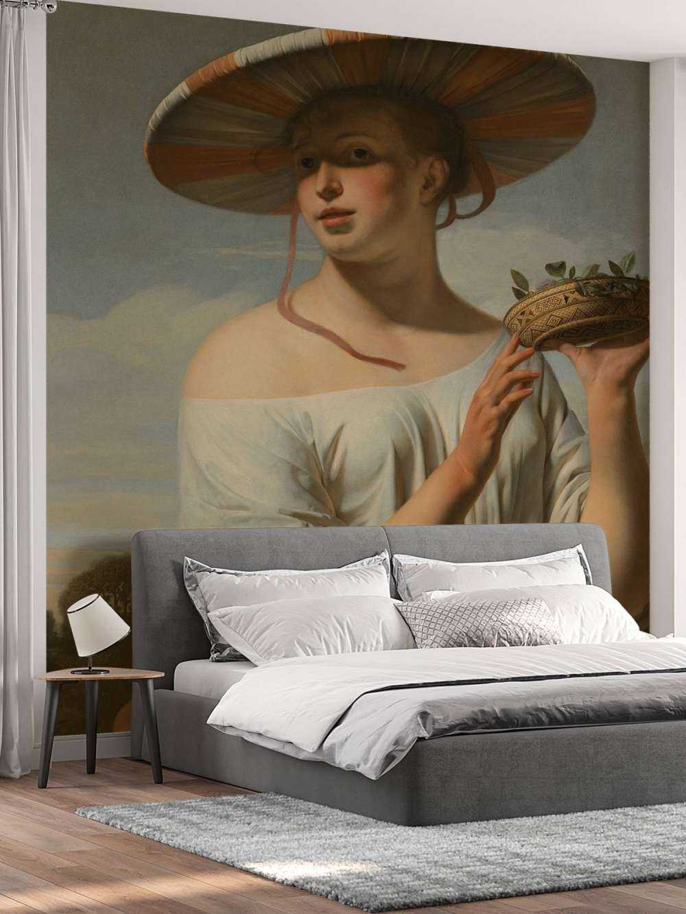 Meisje met een brede hoed