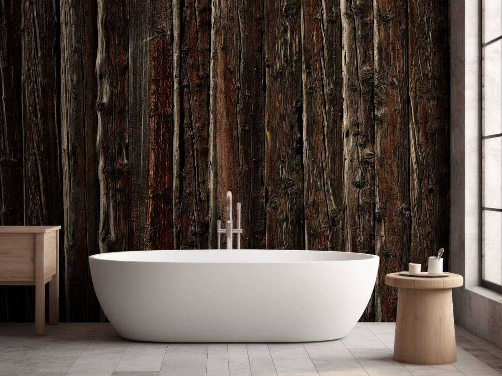 Ruw hout met spijkers