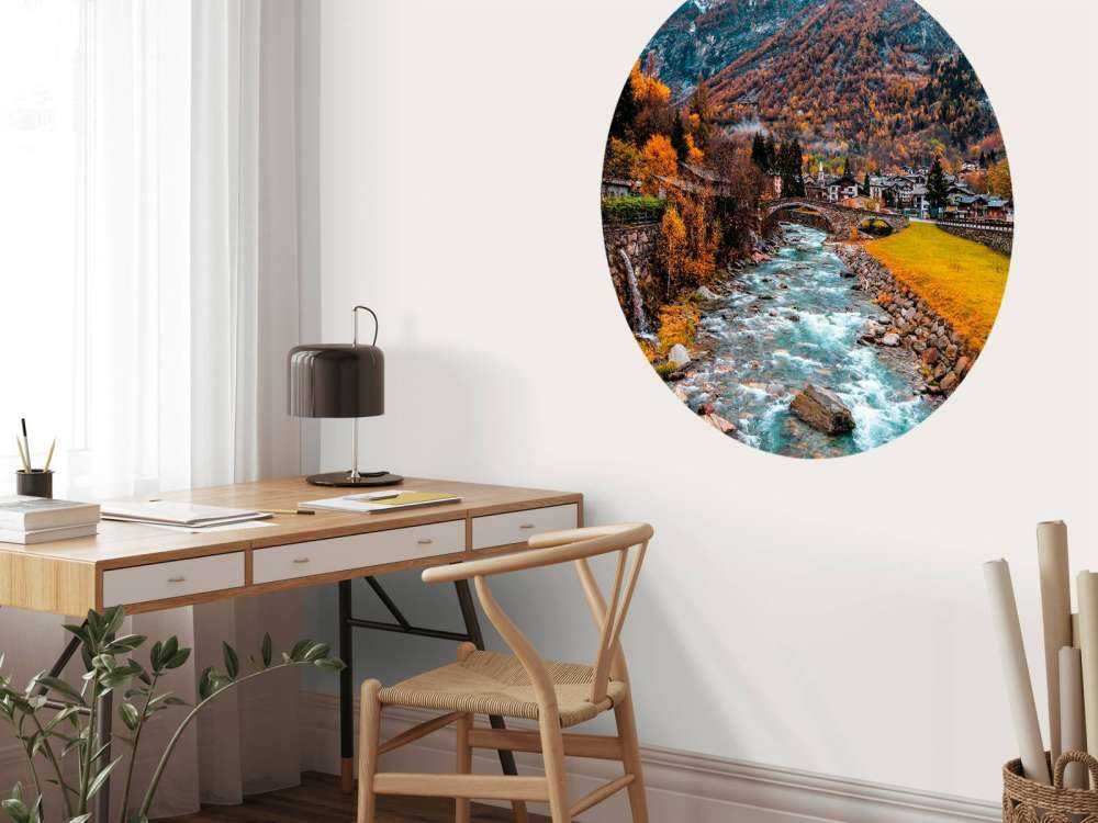 Rivier langs een dorpje