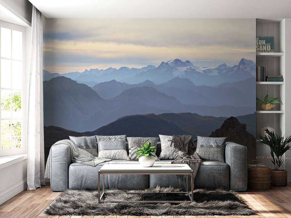 Mistig berglandschap